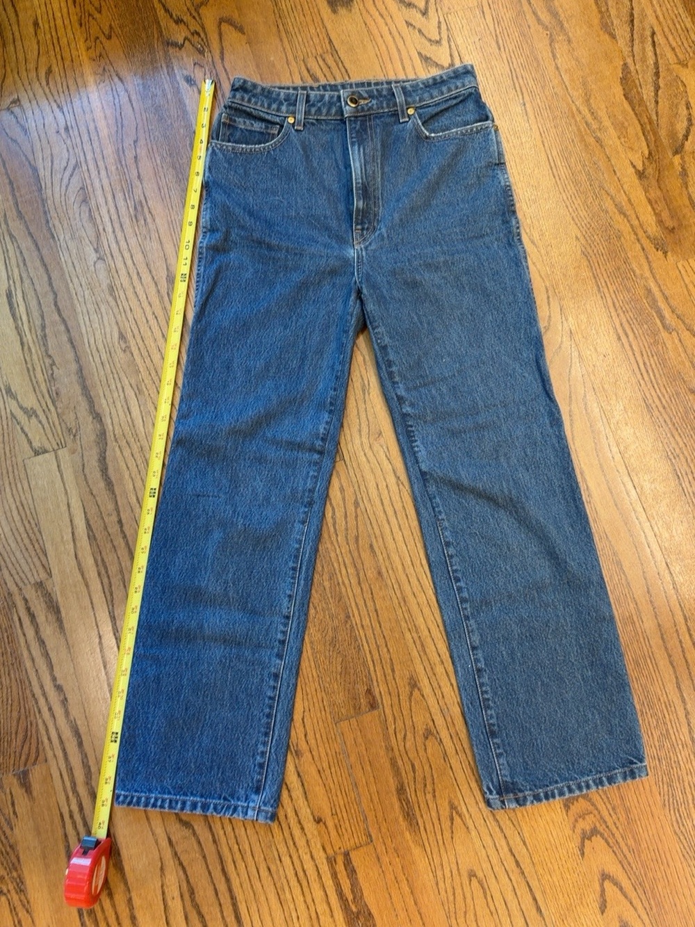 KHAITE Abigail High Rise Straight Leg Jeans Blue - Picture 5 of 7
